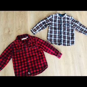 Zara baby boy 2 plaid shirts !! 2-3 Y